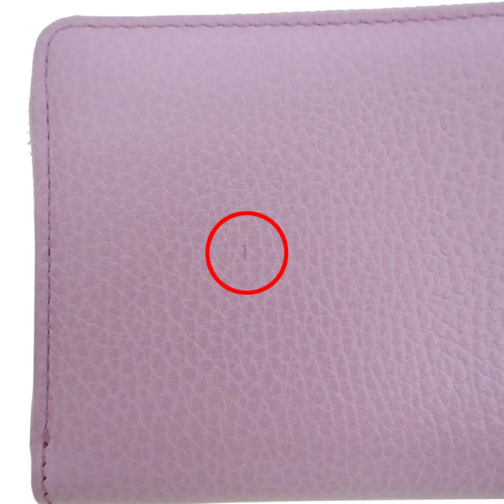 Pre-Owned  Gucci 499337  Marmont Bosco Zip Around Wallet Round Purse Light Pink Dog Boston Terrier (Like New)