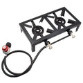 Anself Propane Gas Double Cast Iron Stove for Patio Camping  Cooking (Standard), Durable and Reliable Furnace for Cooking Needs