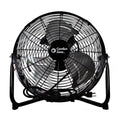 Comfort Zone 12” 3-Speed Cradle/Floor Fan with 180-Degree Adjustable Tilt, All-Metal Construction, Rubber Feet, and Carry Handle, Black