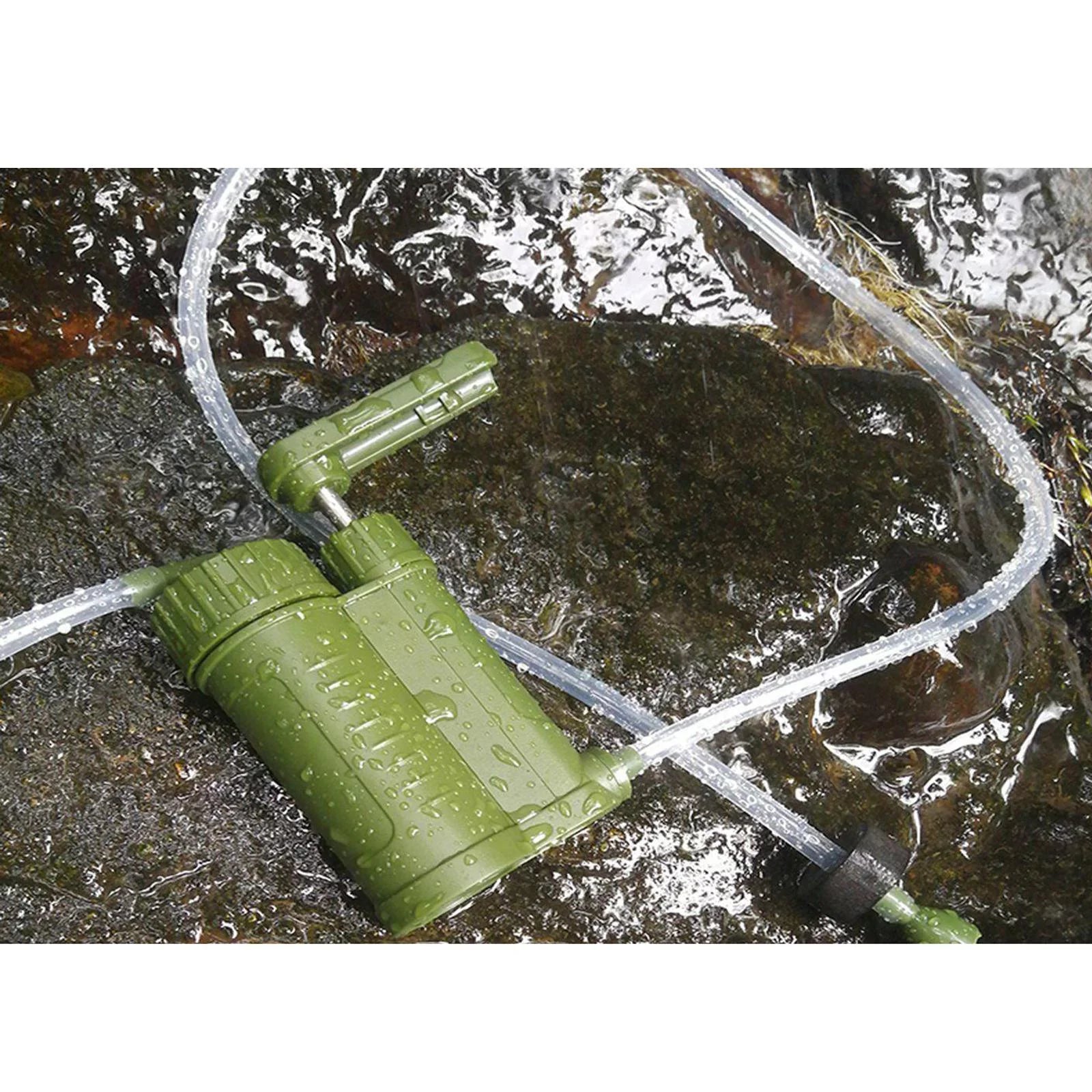 Portable Water Filter, Personal Camping Water, with Internal Carbon and Filter Assembly, Fiber Membrane