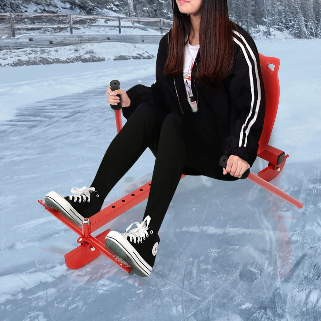 Snow Ski Sled Winter Teens Seat On Sled Ski/Snow Scooter Red