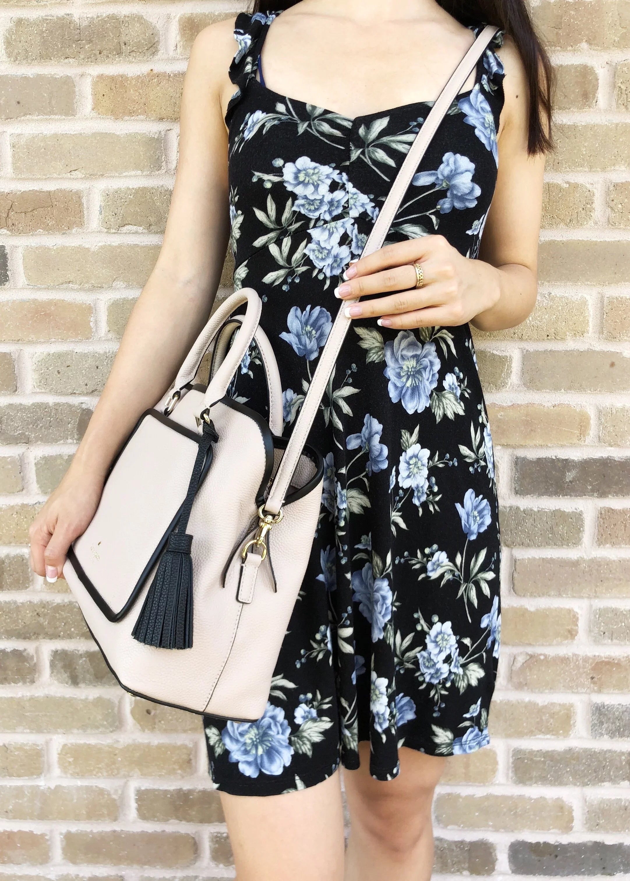 Kate Spade Ward Place Evangelie Satchel Bag Rose Cloud Beige Tassel