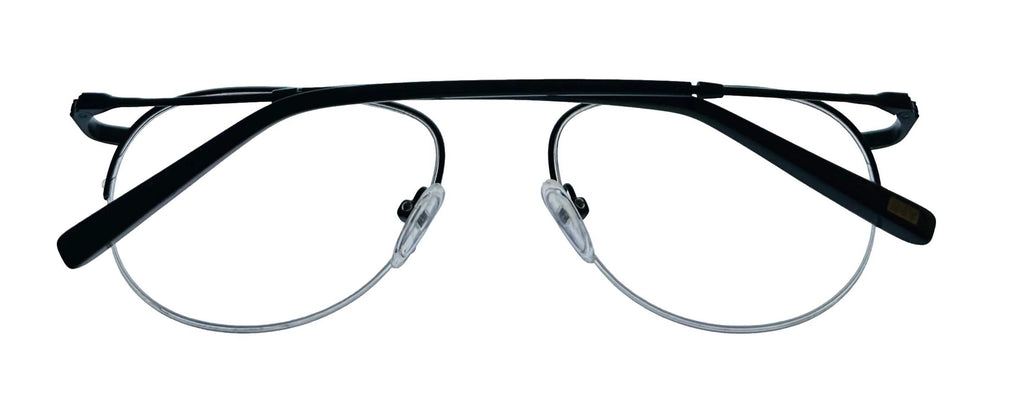Jones New York Mens Matte Black Rimless Metal Eyewear Aviator Frame. J359. 53mm