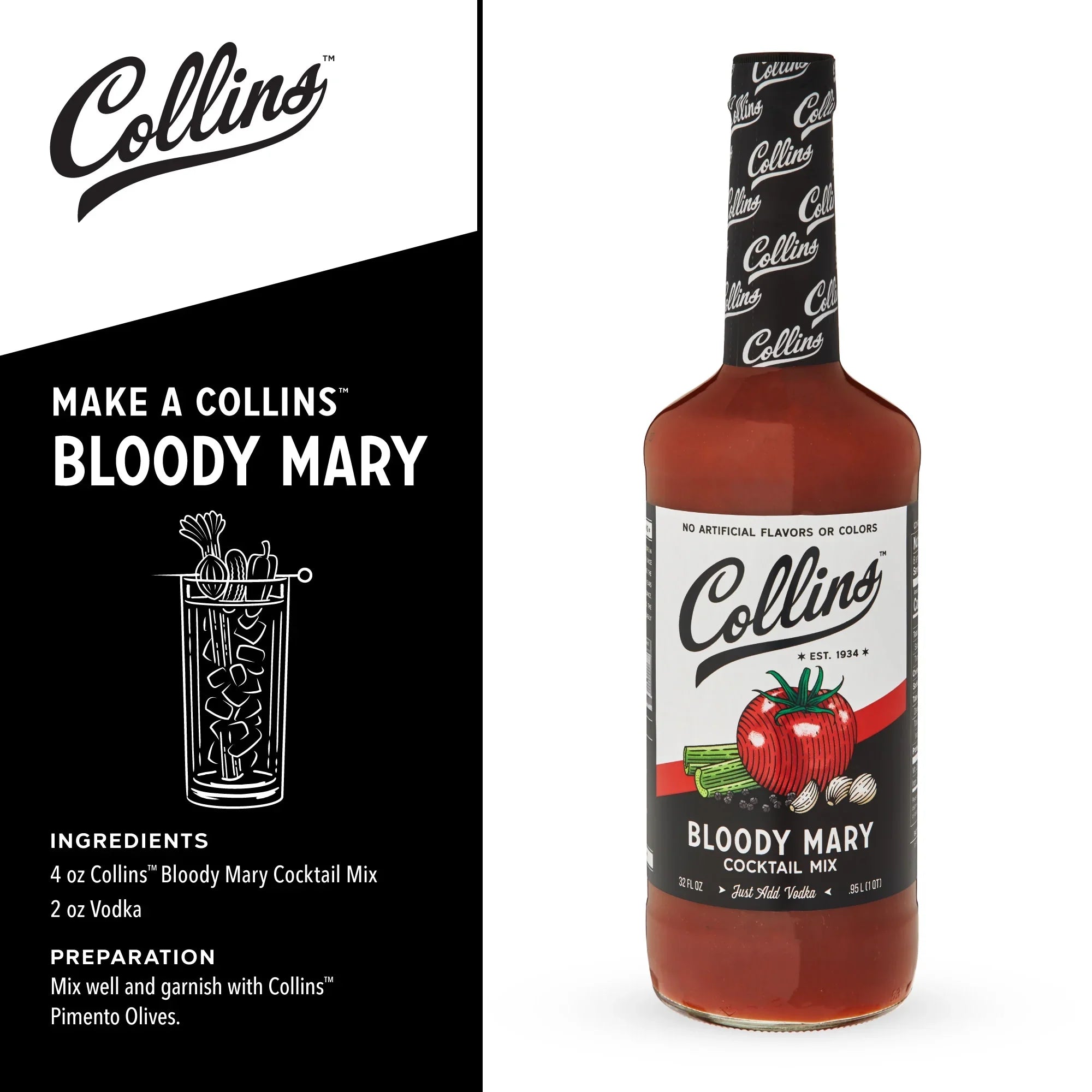 Collins Ultimate Bloody Mary Kit - Set of 7 Bar Accessories for Making Drinks