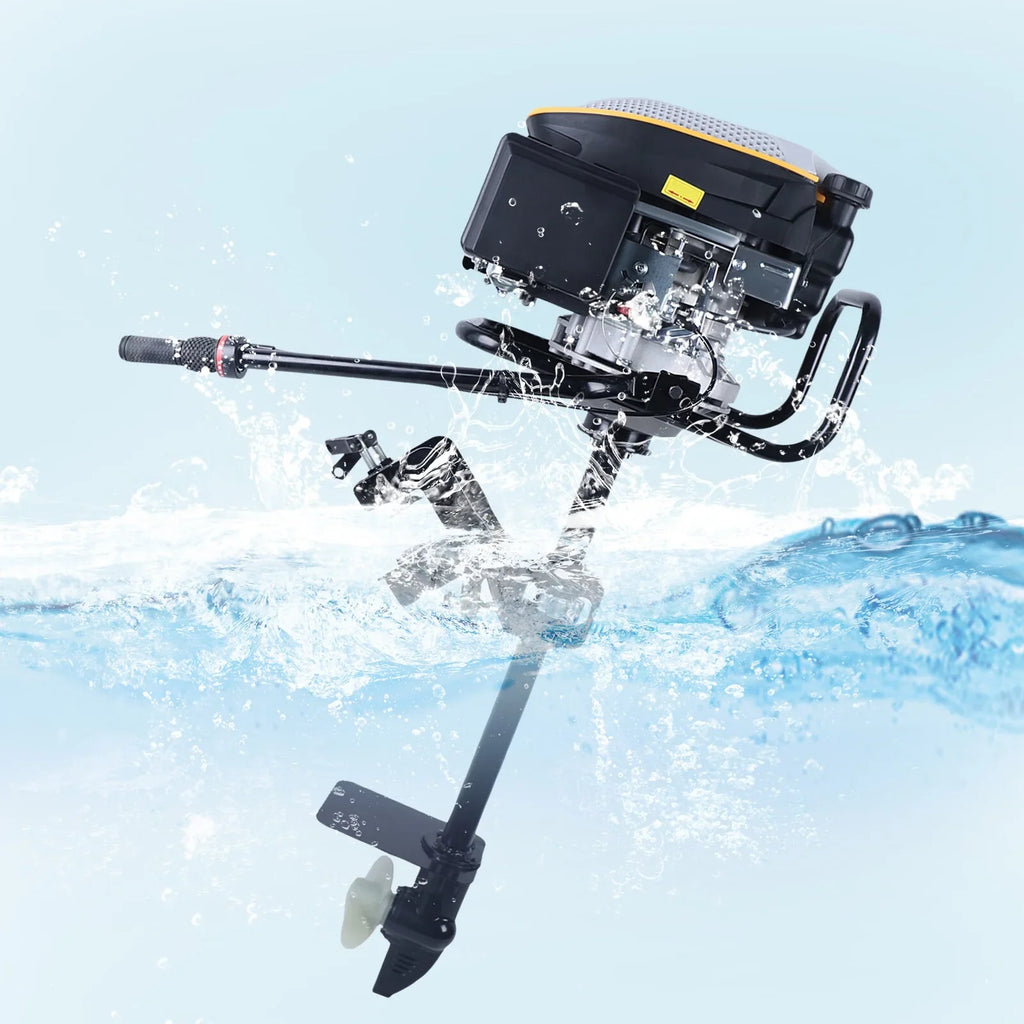 4 Stroke 4.3KW Outboard Engine,225CC Air Cooling System Outboard Boat Motor Heavy Duty Outboard Motor Propeller Boat Engine