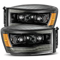 AlphaRex 06-08 Dodge Ram -Series Halogen Projector Headlights Alpha-Black