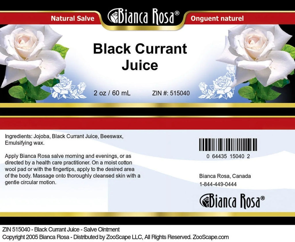 Bianca Rosa Black Currant Juice - Hand and Body Salve Ointment, (2 oz, 2-Pack, Zin: 515040)