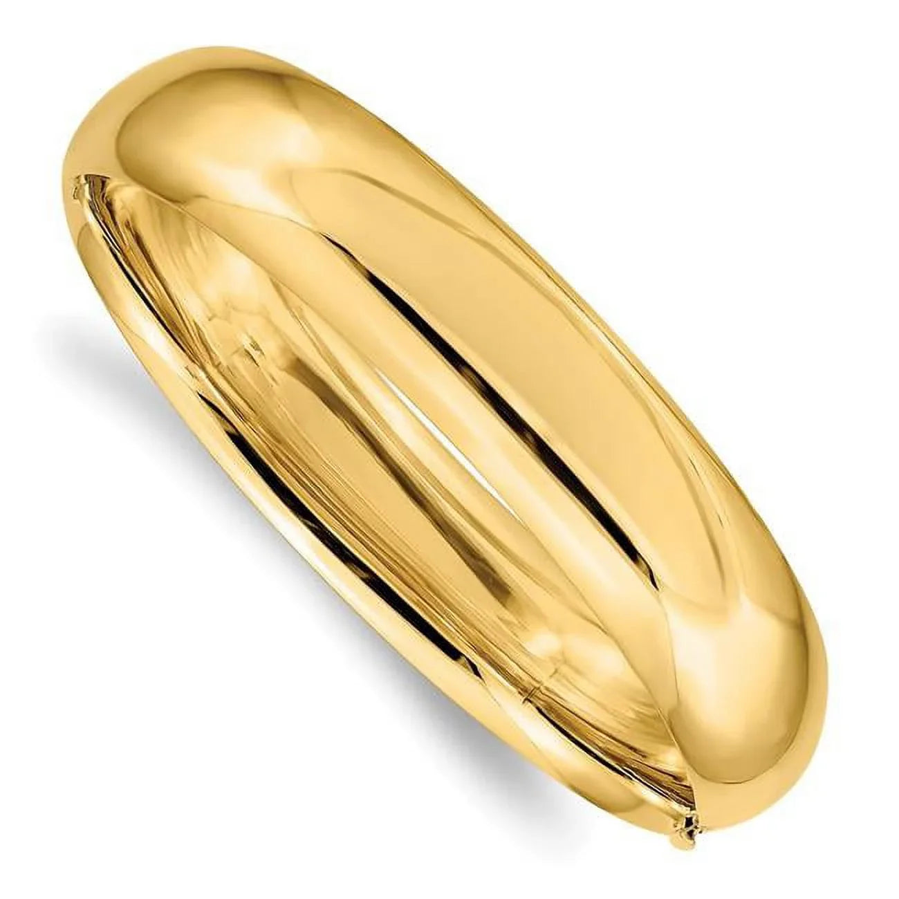 HP9-16O 14K 9-16 Oversize High Polished Hinged Bangle Bracelet
