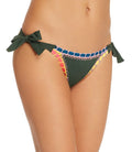 Platinum Inspired By Solange Ferrarini Women’s Crochet Trim Bikini Bottom, Green, Large