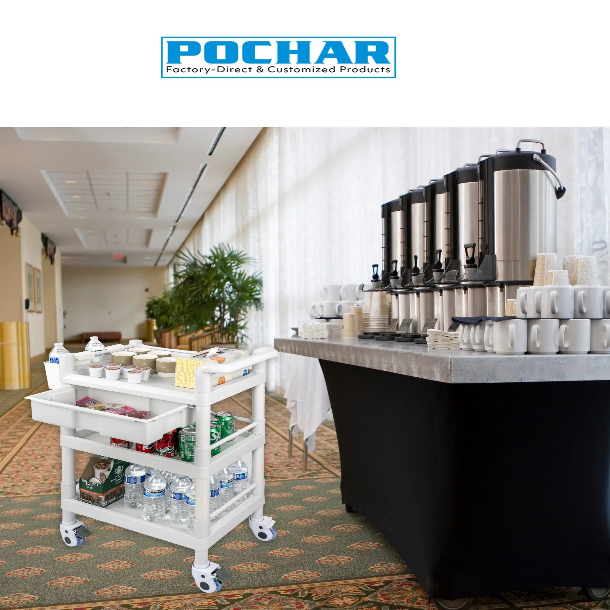 Medical Mobile Trolley Cart 3 Tier 500 Lbs Spacious Beauty Salon Rolling Trolley with Dirt Buckets Drawers 360°Rotate Wheels Heavy Duty Medical Utility Cart for Hospital Dental Clinic