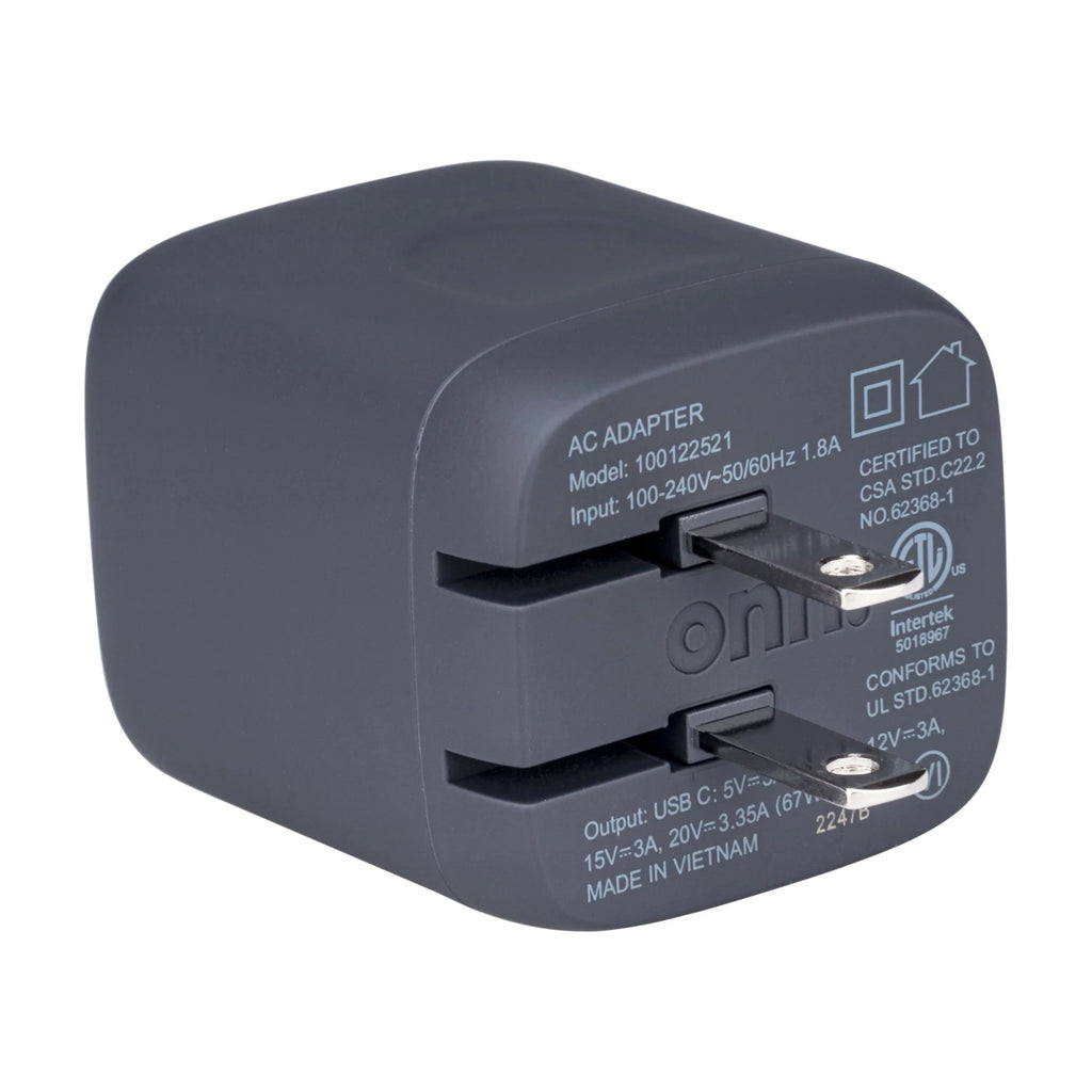 onn.  67W Laptop Charger with 1 -C Port, Compatible for Apple,Dell,,Asus,Acer,Lenovo,Grey