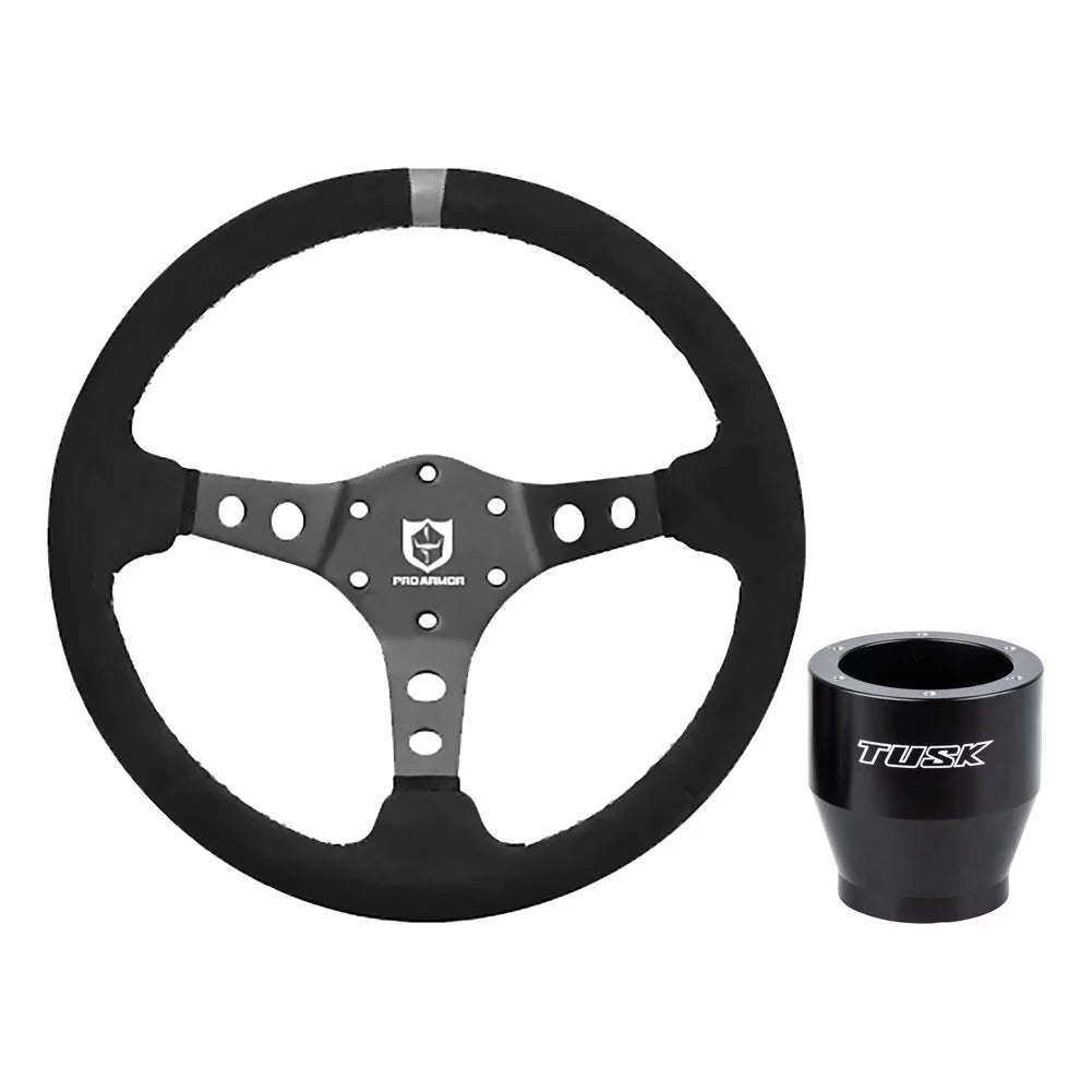 Tusk Steering Wheel Hub with Pro Armor Steering Wheel Top Marker Suede Steering Wheel For Polaris  800  2010-2012,2014