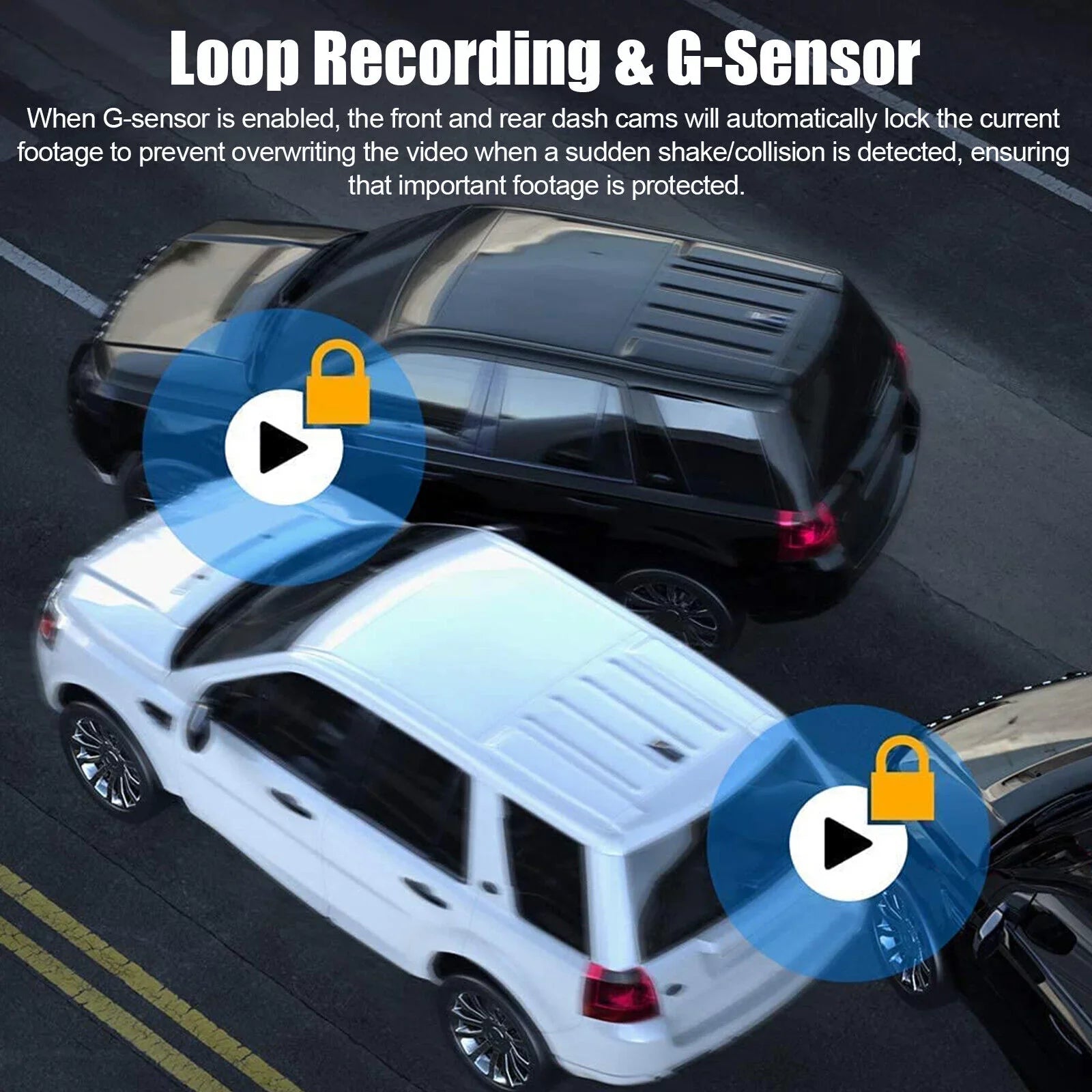 Dual Lens Car  Dash Cam Video Recorder G-Sensor 1080P Front And Rear Camera