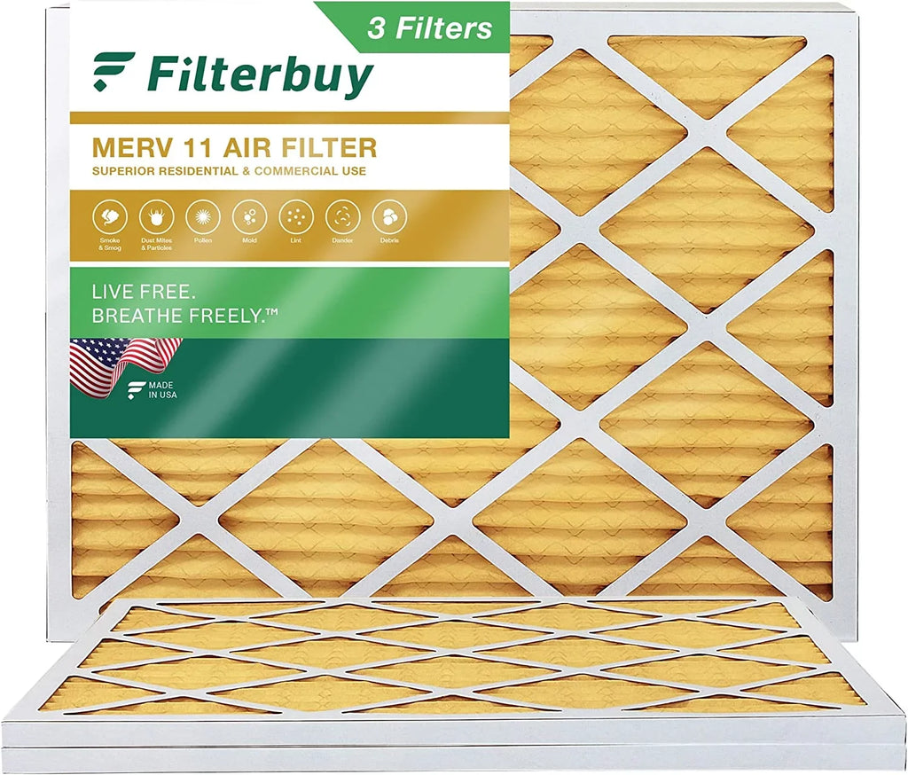 Filterbuy 16x20x1  11 Pleated   Furnace Air Filters (3-Pack)