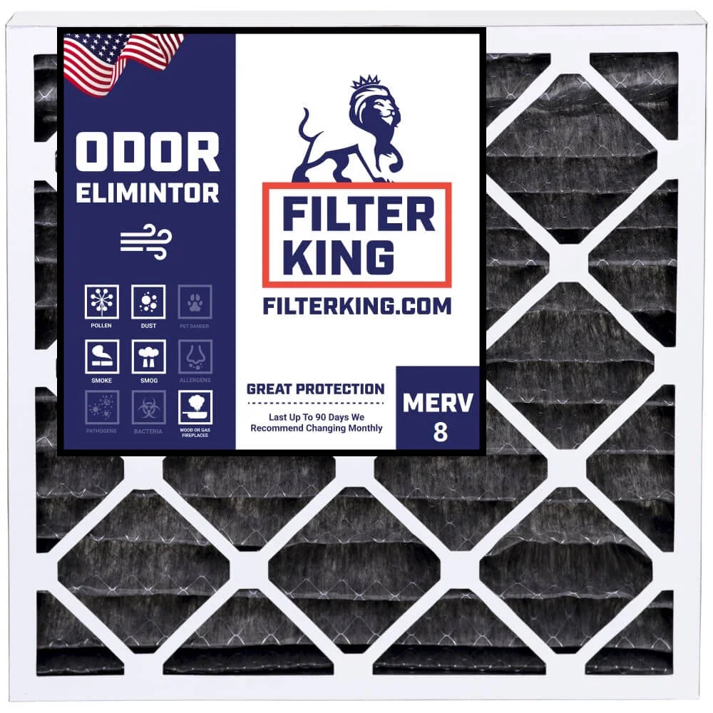 Filter King 17x25x1 Air Filter | 4- | Carbon  8  Pleated A/C Furnace Filters |    | Actual Size: 17 x 25 x .75"
