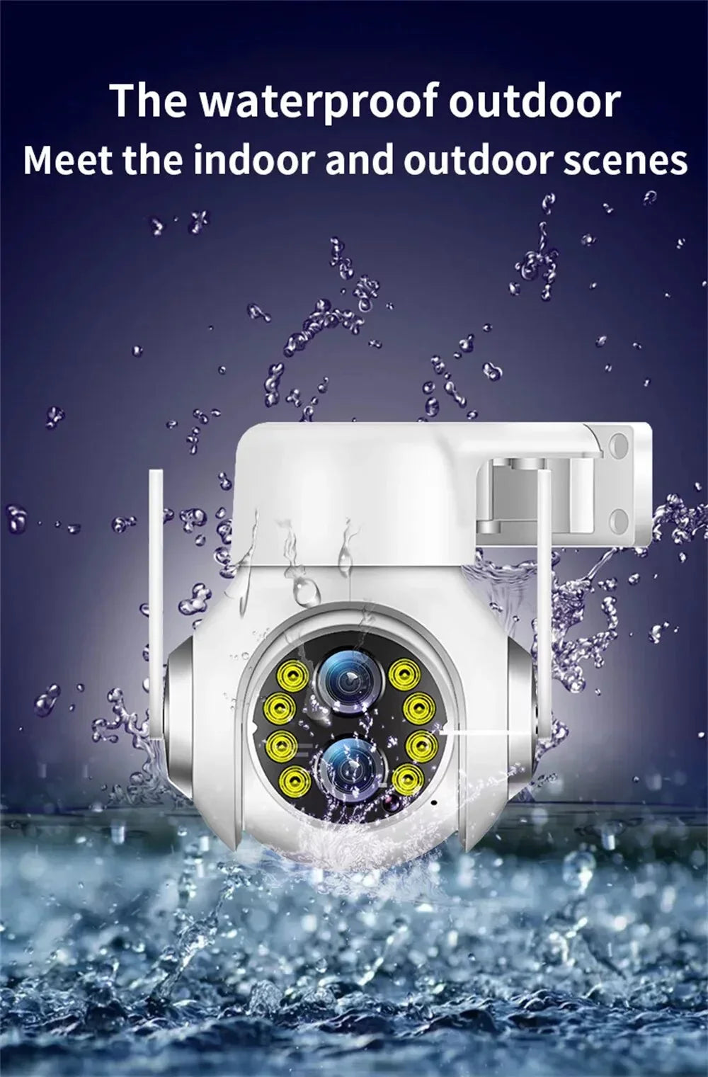 15x Zoom Outdoor Wireless Camera WiFi Surveillance Cameras 1080P Dual Lens Color Night Vision Audio Intercom  Security
