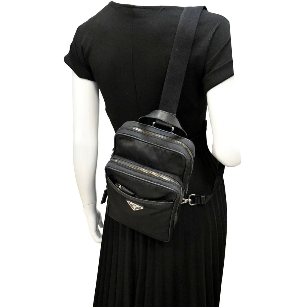 Pre-owned  2vz026 Nylon Backpack Bag Black