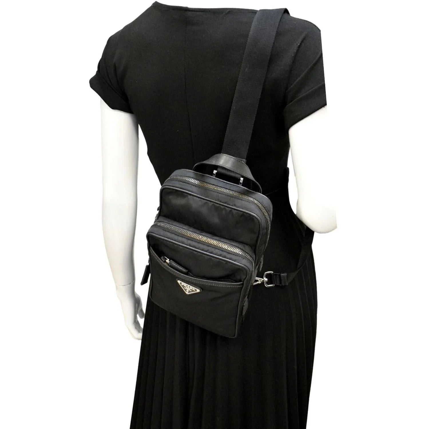 Pre-owned  2vz026 Nylon Backpack Bag Black