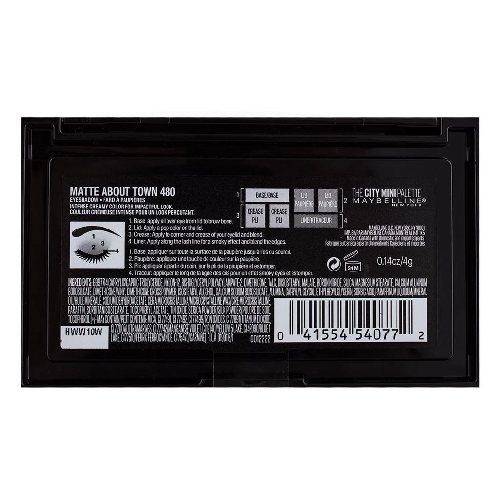 Maybelline The City Mini Eyeshadow Palette Makeup, Matte About Town 0.14 oz (Pack of 4)