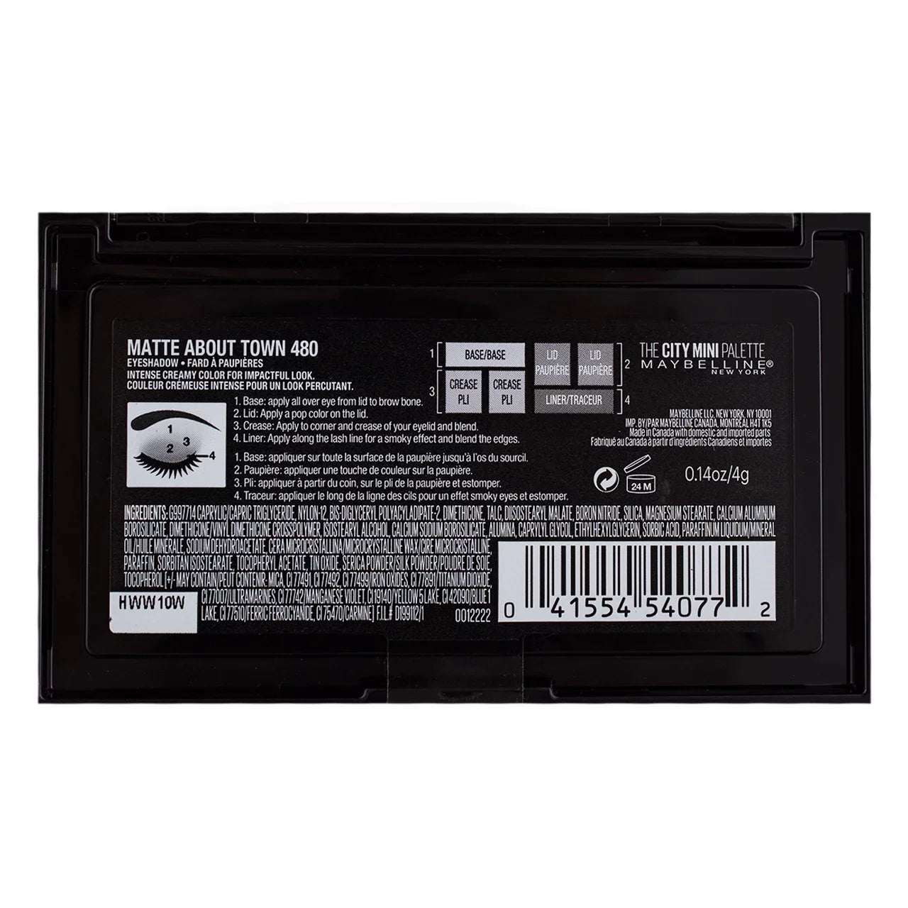 Maybelline The City Mini Eyeshadow Palette Makeup, Matte About Town 0.14 oz (Pack of 4)