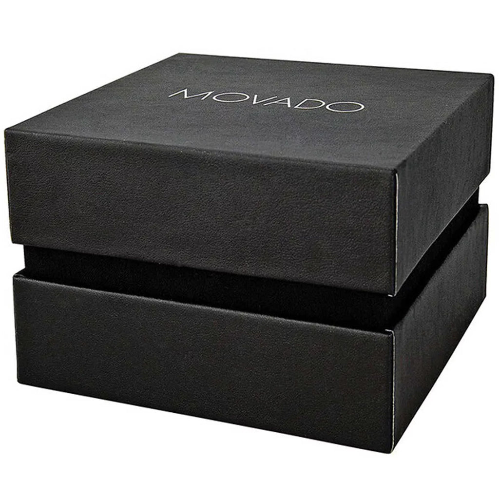 Movado 0607415 Unisex Veturi Black Dial Silver Tone Case Watch