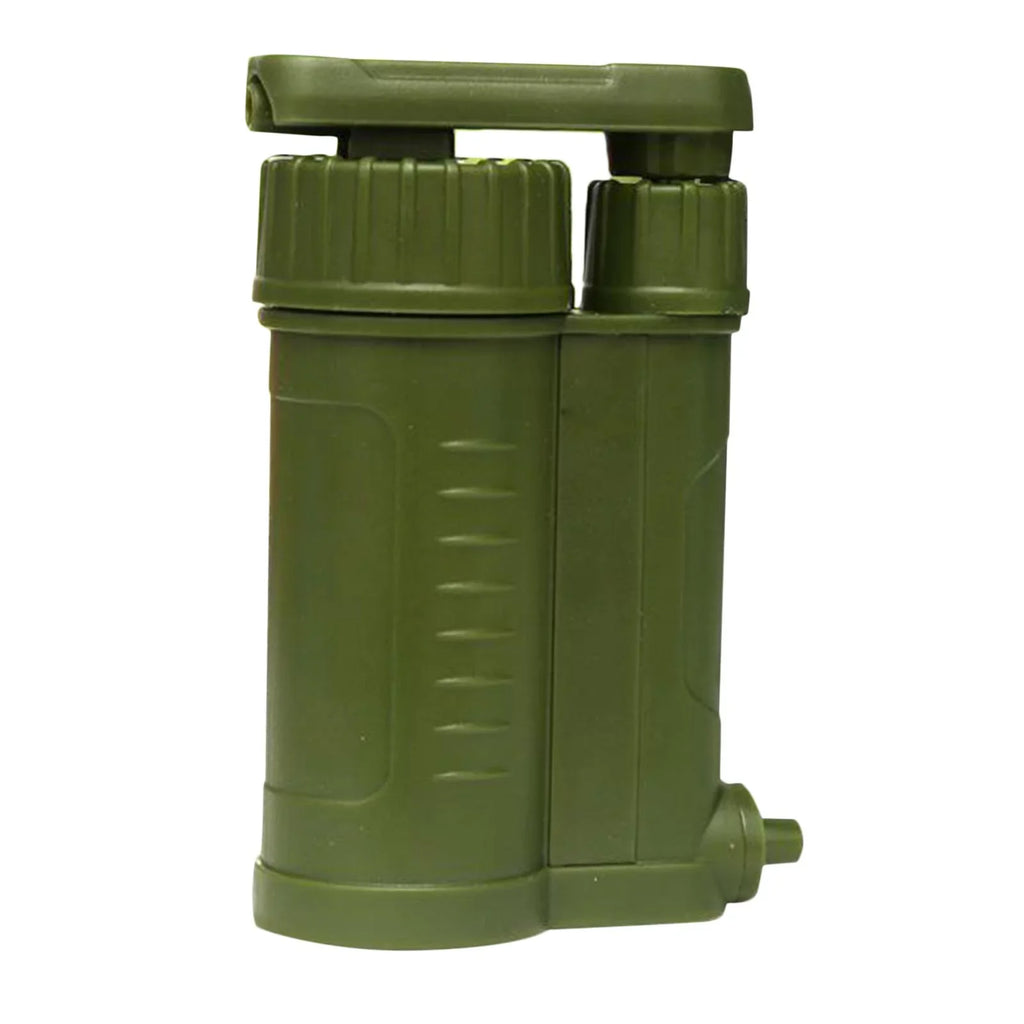 Portable Water Filter, Personal Camping Water, with Internal Carbon and Filter Assembly, Fiber Membrane