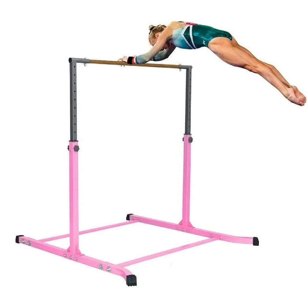 5 Star- Pink Gymnastics Kip Bar: Adjustable 3-5 , Junior Training, Heavy Duty, Home Gym Equipment