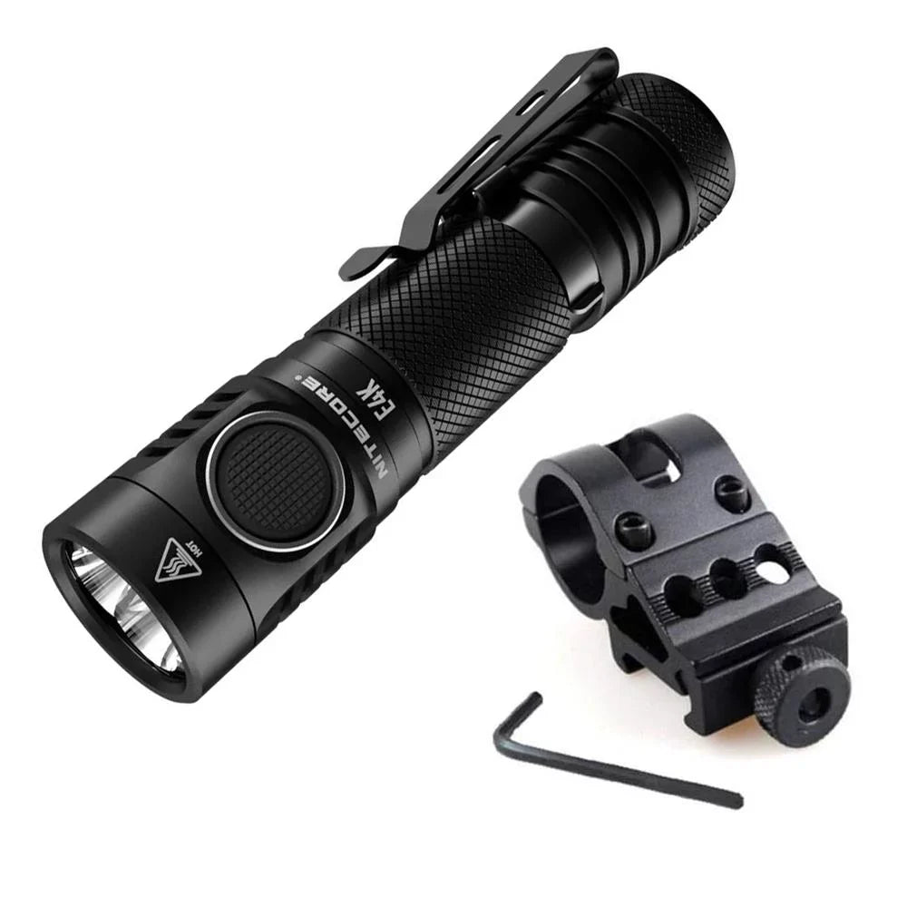 Combo:  E4K Flashlight -1x  21700 Rechargeable Li-ion Battery Included w/Offset Mount