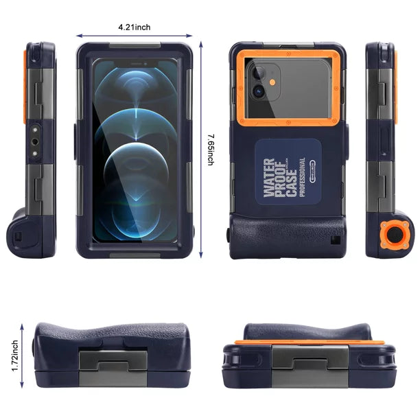 UrbanX Professional [15m/50ft] Swimming Diving Surfing Snorkeling Photo Video Waterproof Protective Case Underwater Housing for Panasonic Eluga I2 (2016) And all Phones Up to 6.9 Inch  with Lanyard