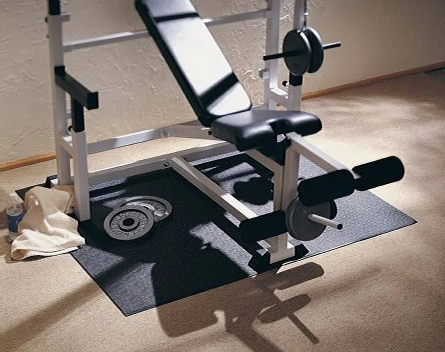 SuperMats - Gym Mat - Super Heavy Duty Quality - Commercial Grade Solid Vinyl - Home Gym Mat, Black, 50 In. x 60 In.