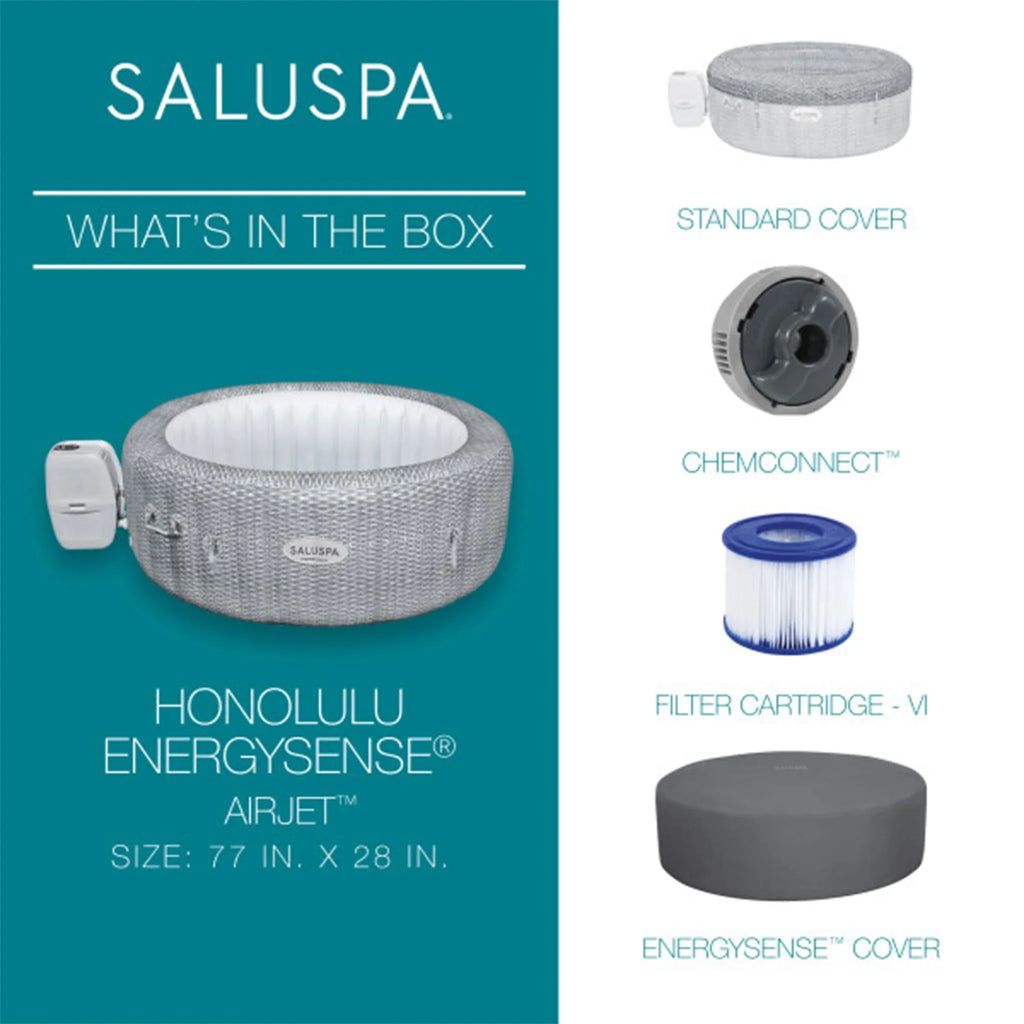 Bestway Coleman Honolulu AirJet Hot Tub with 4-Pack SaluSpa Spa Seat