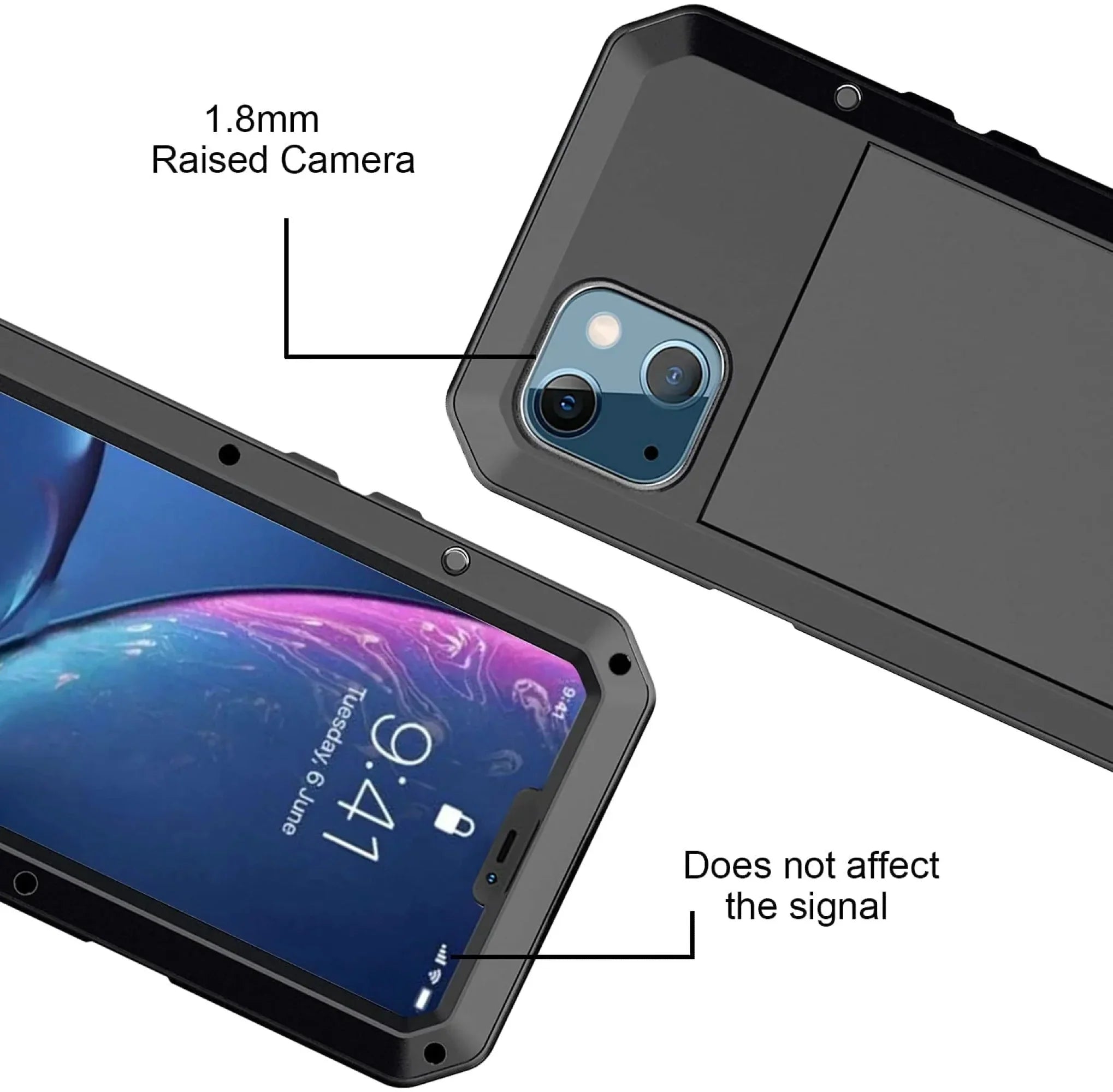 Gorilla Glass Aluminum Metal iPhone 13 Pro Case (Silver) Heavy Duty Military Grade Shockproof and Scratch Resistant Protection, Rugged Outdoor Travel