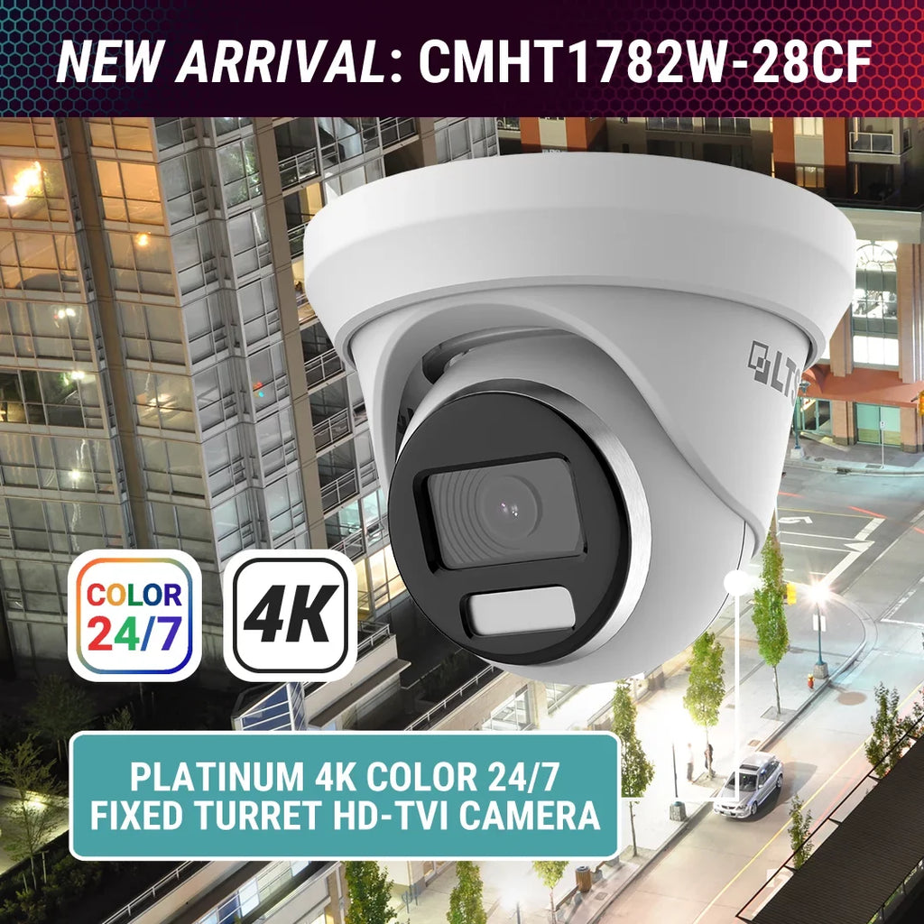 CMHT1782W-28CF - 8MP/4K 247 Full Color 2.8mm  131ft  Turret Camera LTCMHT1782W-28CF