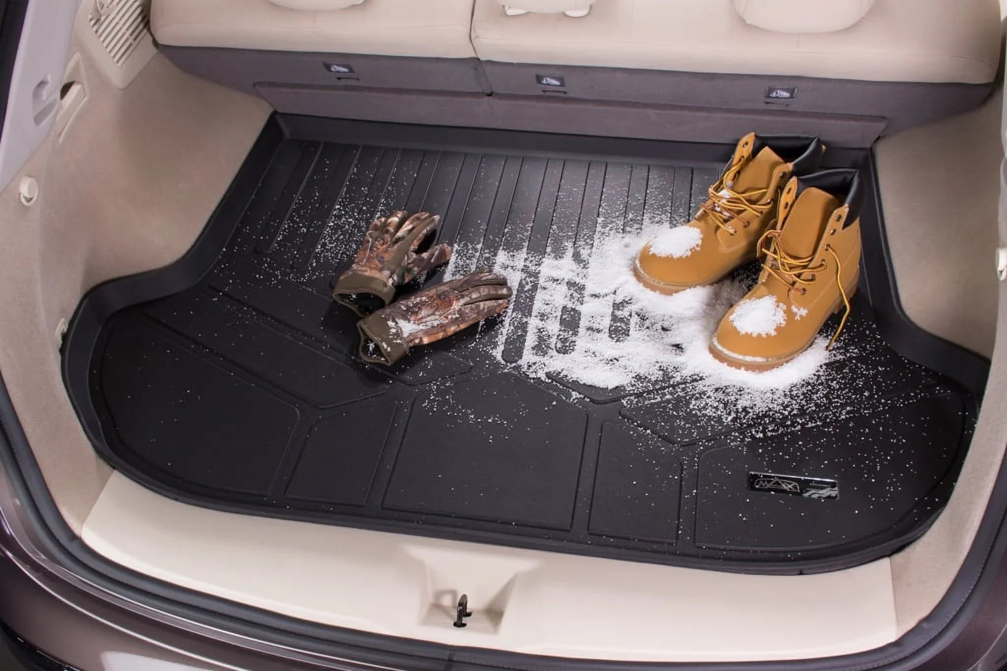 smartliner all weather cargo liner floor mat behind 2nd row seat black for 2008-2018 grand caravan / town & country