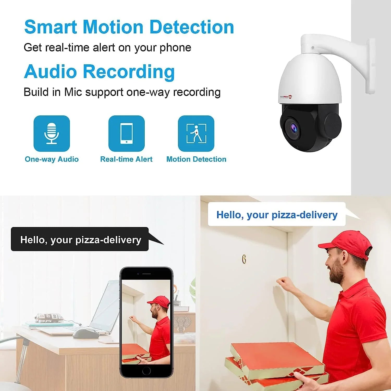 Anpviz 8MP PoE   Surveillance Camera 20X Optical Zoom,   Security Camera Outdoor Indoor with Mic/Audio, Person Vehicle Detection,  Night Vision, Metal, Pan 360°/Tilt 90°, IP66 Waterproof