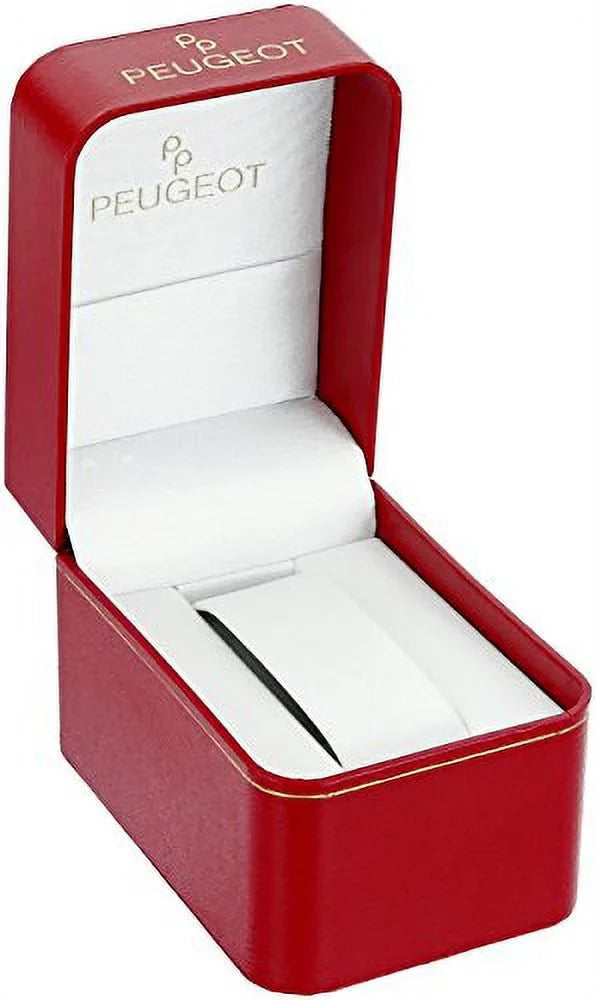 Peugeot Women's All Silver Boyfriend Oversized Watch with Swarovski Crystal Bezel Metal Link Bracelet 7075S