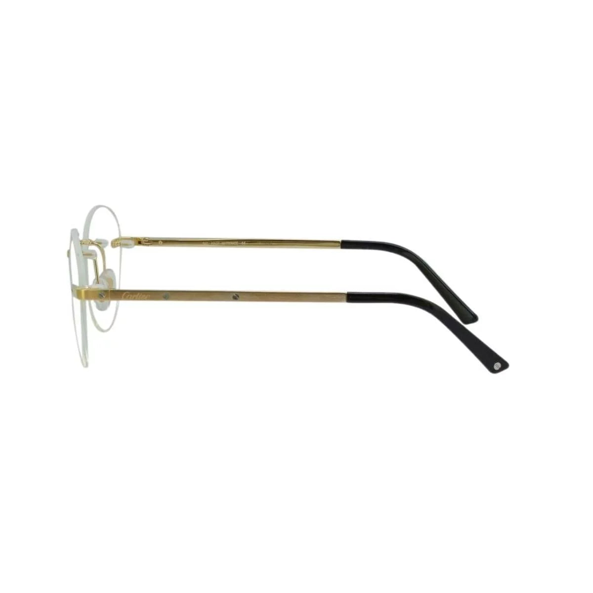 Cartier CT0109O-003 Gold Round Metal Unisex Eyeglasses