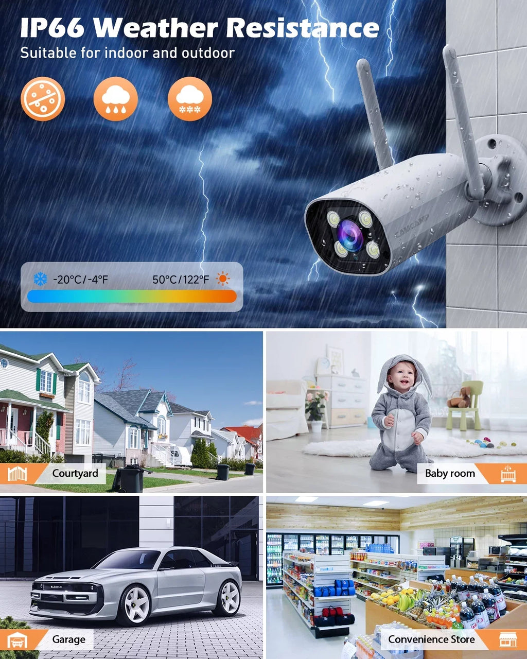Toguard SC27 2K/3MP  Security Camera System Outdoor with 7" Monitor Bullet Surveillance Camera WiFi Wireless Connector
