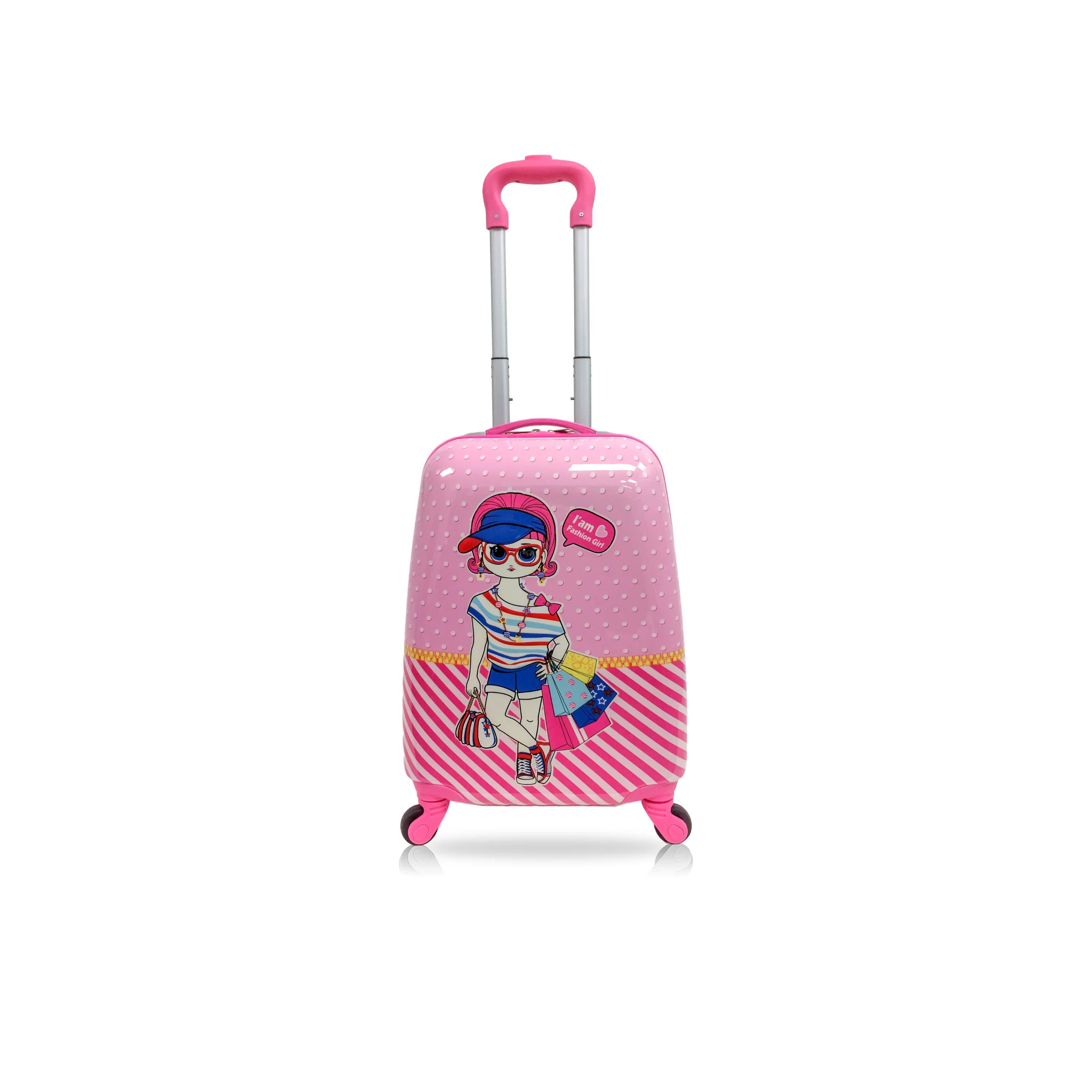 Tucci Fashion Girl Hardside Kids 18" Suitcase for Kids-Cute Lightweight Kids Luggage with Wheels