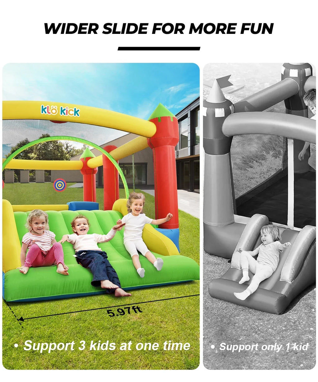 15'x 12' Large Bounce House 840D Oxford Inflatable Bouncers for 6 Kids with Blower & Slide for 3-10 Years, Child, Adult, Infant, Teen, Tween