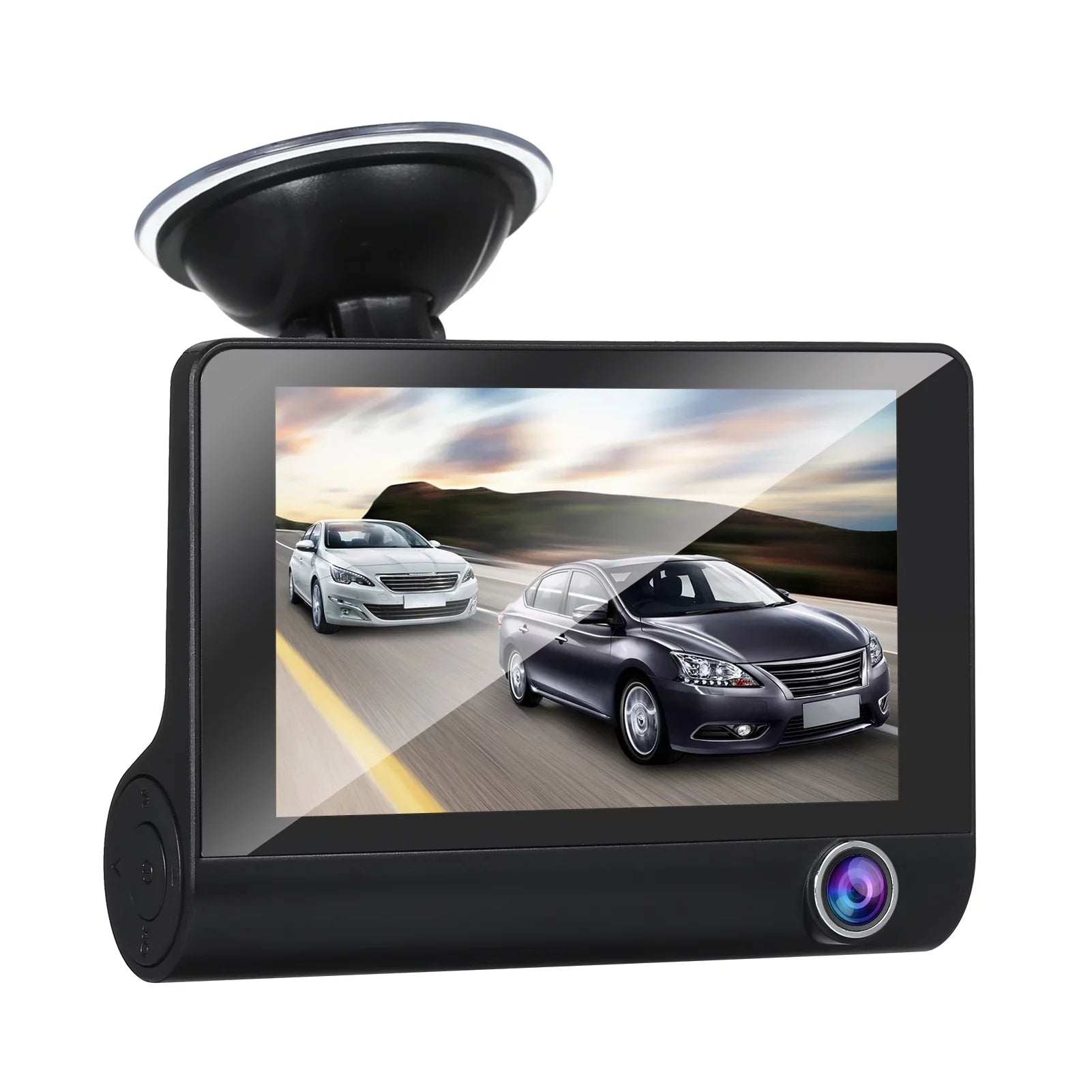Tomshoo 1080P Full Dash Cam with 4 Inch  Screen, Front and Rear Dual Camera, Wide Angle Vision, Loop Recording Drive Safely with this Dash Cam!