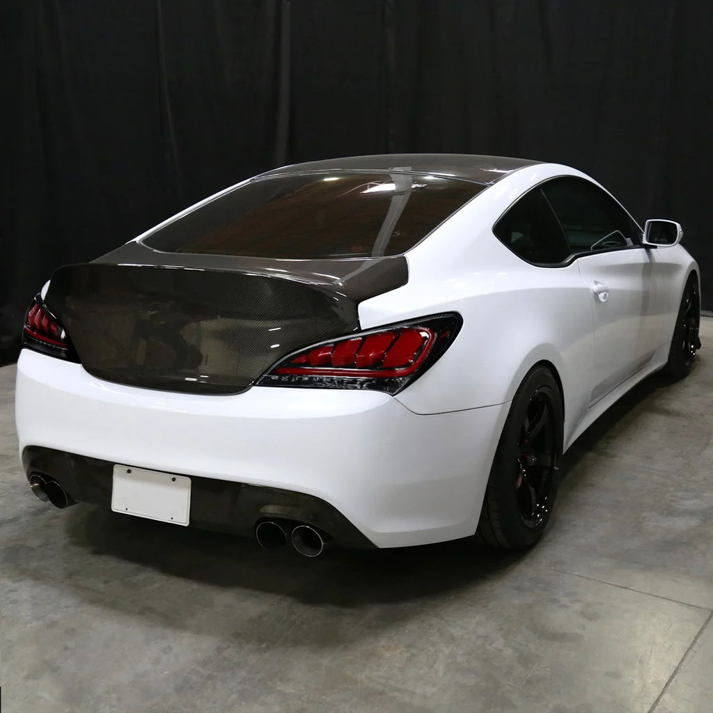 Spec-D Tuning Jet Black Housing Clear Lens Red Sequential  Bar Tail Lights Compatible with 2010-2016 Hyundai Genesis Coupe Left + Right Pair Assembly