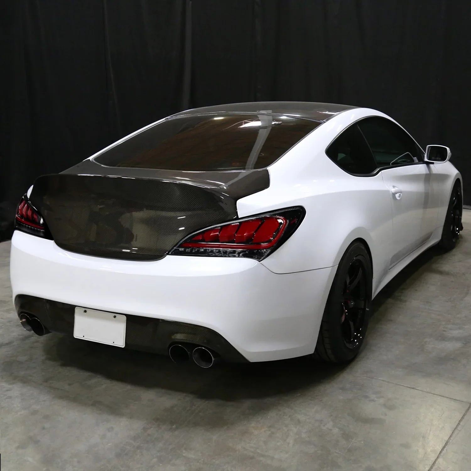 Spec-D Tuning Jet Black Housing Clear Lens Red Sequential  Bar Tail Lights Compatible with 2010-2016 Hyundai Genesis Coupe Left + Right Pair Assembly