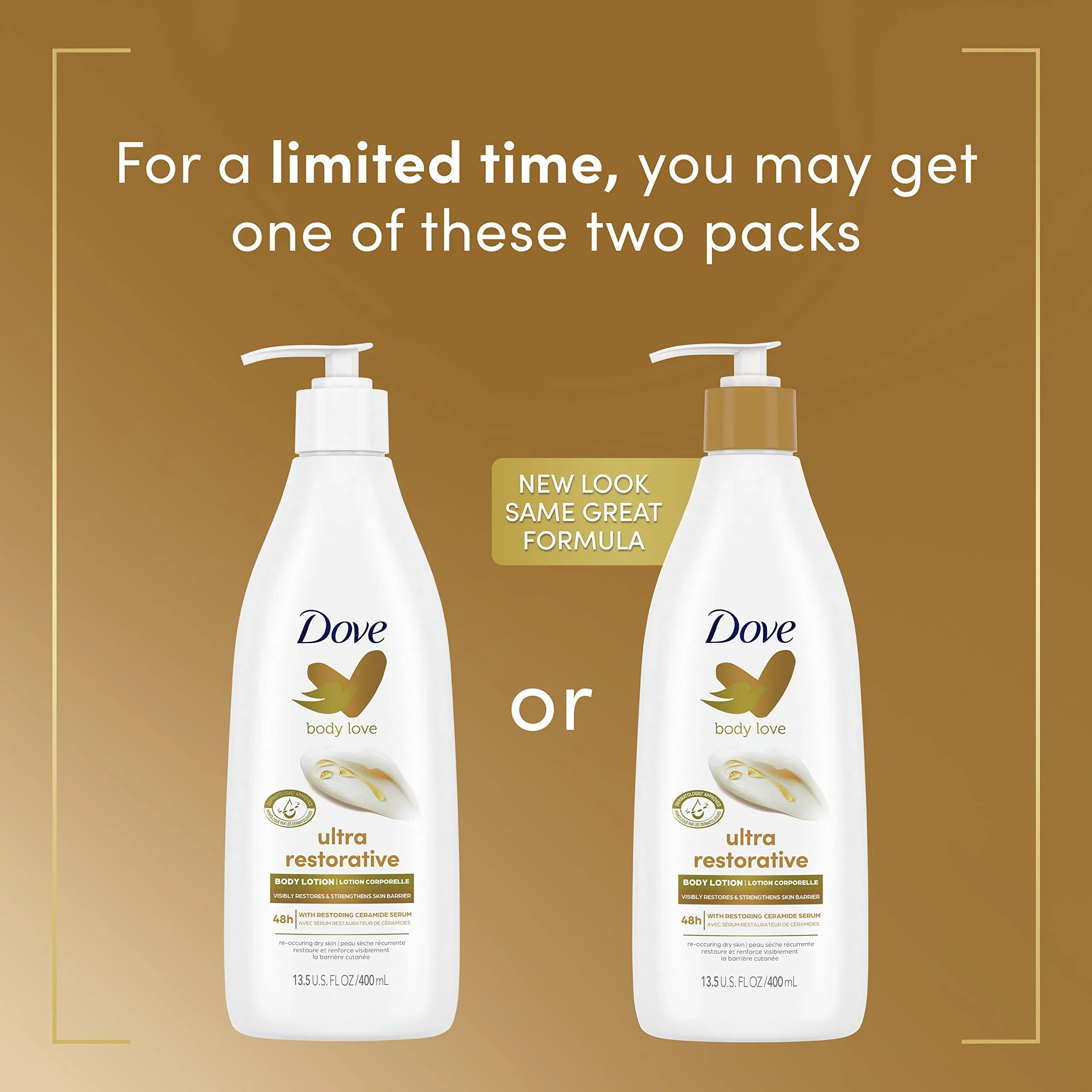 Dove Body Love Body Lotion Restoring Care Pack Of 3 For Reoccuring Dry Skin Visibly Improves Very Dry Skin 13.5 Oz.