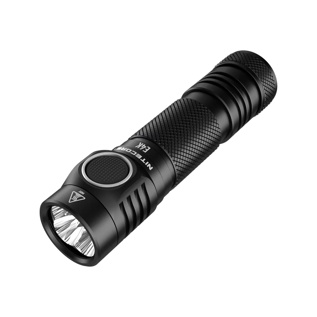 E4K Next generation 21700 Compact  Flashlight - 4x  -L2 V6 - 4400 Lumens w/ 1x  21700 Rechargeable Li-ion Battery and  Eco-Sensa Battery Case