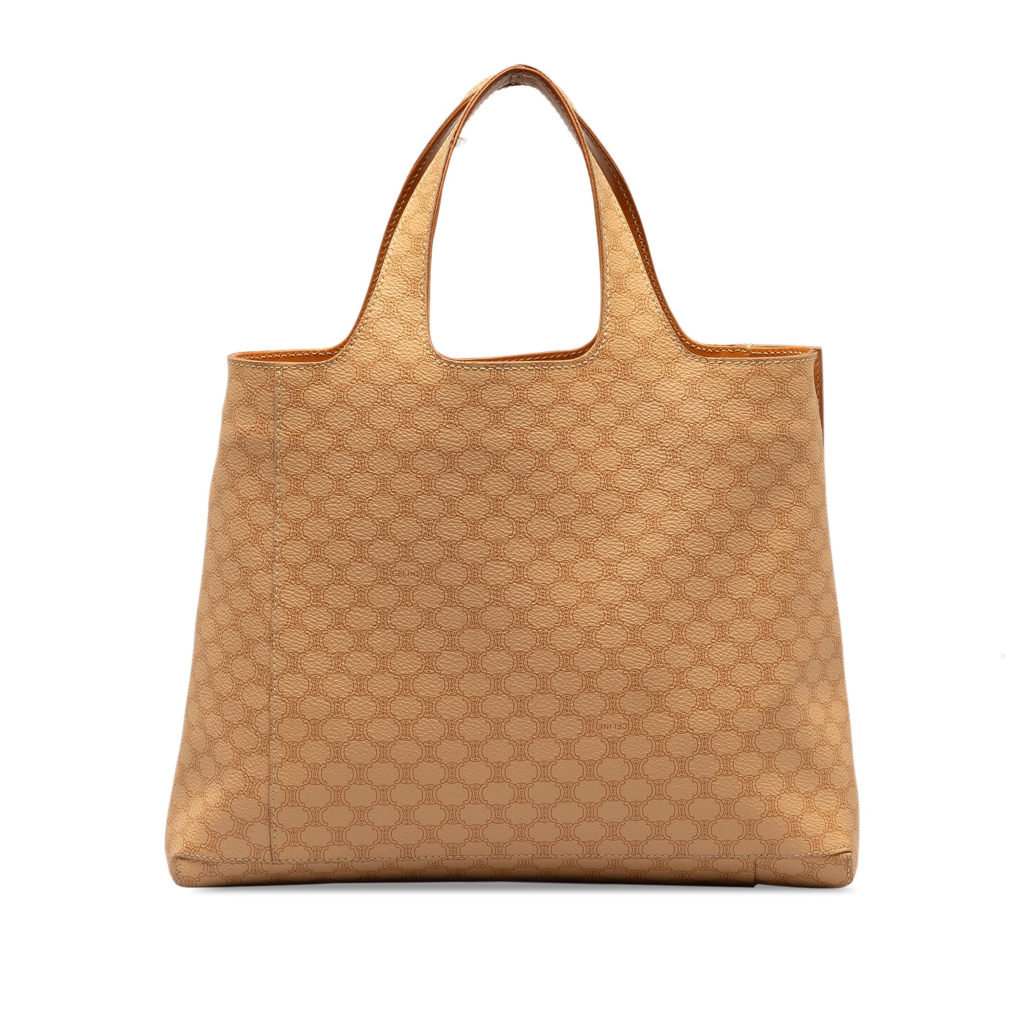Pre-Owned Authenticated Celine Macadam Tote Bag Coated Canvas Fabric Brown Unisex (Good)