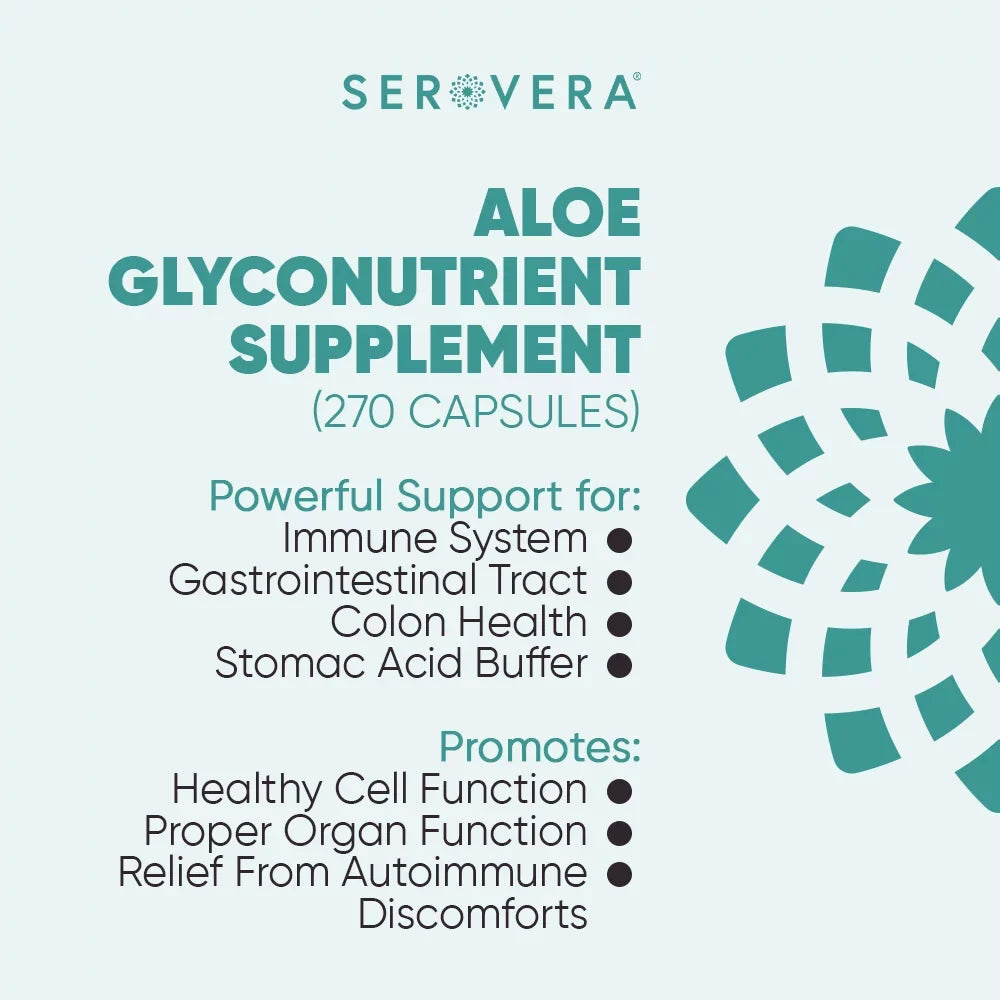 Serovera  500-Immune Support Supplement for Colon Health-Immune System Modulator with L-Glutamine-270 Veggie Caps-Gluten Free- Up to 3 Months Supply