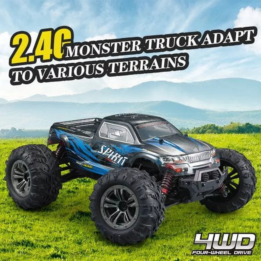 Hosim 1:16 Scale 36+ kmh High Speed  Trucks for Adults - 4WD Electric Off-Road Waterproof  Cars Radio Control Vehicle with 2 Batteries All Terrian  Monster Trucks for Boy