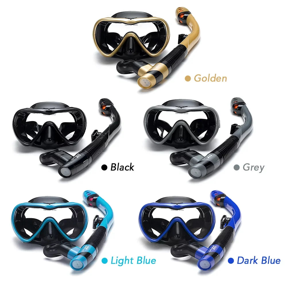 Andoer Swim and Dive with Confidence Leakproof Snorkel Set with Fog-Free Goggles and  Snorkel Tube