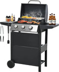 Forclover Stainless Steel Portable Propane Gas Grill, 3-Burner  Grill with Top Cover Lid, Wheels, and 2 Side Shelves, for Outdoor Patio Garden Picnic Backyard